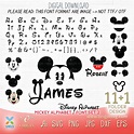 Disney Font Alphabet SVG Mickey Mouse Cricut Silhouette Name Tag Birthday