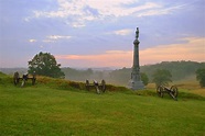 Dawn at the Gettysburg National Military Park today as the ...