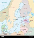 mapa del mar Báltico Imagen Vector de stock - Alamy