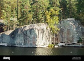 The Verla rock painting in Valkeala, Finland Stock Photo - Alamy