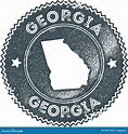 Sello Del Vintage Del Mapa De Georgia Ilustración del Vector ...
