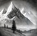 Mountain, Drawing by Jay Greig | Artmajeur