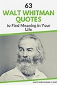 63 Inspiring Walt Whitman Quotes About Life - Happier Human