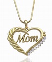cocojewelry Mother's Day MOM Word Engraved Heart Love Pendant Necklace ...