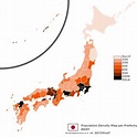 Giappone mappa popolazione - Popolazione mappa di giappone (Asia ...