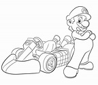 Desenho 01 de Mario Kart para colorir