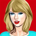 Dessin animé rouge de Taylor Swift · Creative Fabrica
