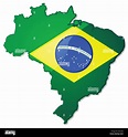 Mapa de Brasil con bandera Fotografía de stock - Alamy