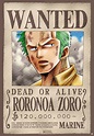 One Piece, Póster "Wanted Zoro" 98 x 68 cm | Universo Funko, Planeta de ...
