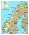 Road map of Norway - Road map of Norway with cities (Northern Europe ...