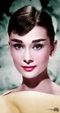 Audrey Hepburn (1929-1993), colorized from a 1958 photo in 2021 ...