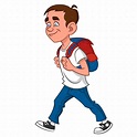 Download Clipart Walking Boy School Bag - Animated School Boy Png ...