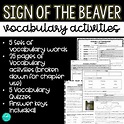 Sign of the Beaver - Vocabulary Activities (Editable + PDF Versions)