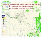 Winnipeg PDF Map Vector Canada Exact City Plan detailed Road Map Adobe ...