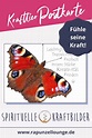 Krafttier Postkarte Schmetterling mit Werten und Stärken, gemalt von ...