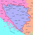 Bosnia political map - Bosnia and Herzegovina political map (Southern ...