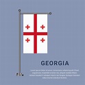 Ilustración de la plantilla de la bandera de georgia | Vector Premium
