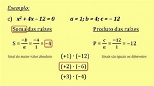Equação Do 2 Grau Soma E Produto