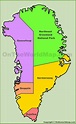 Administrative map of Greenland - Ontheworldmap.com