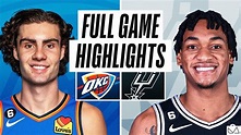 奧克拉荷馬雷霆 vs 聖安東尼奧馬刺 NBA 季前熱身賽 全場精華｜2022-23 賽季 - YouTube