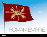 Bandera histórica del Imperio romano, SPQR, ilustración vectorial ...