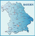 mapa de baviera como un mapa general en azul - Stockphoto - #10635159 ...