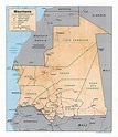 Large political and administrative map of Mauritania with relief, roads ...