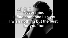 Adele - Someone Like You (Lyrics/Letra) - HD - YouTube