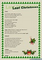 Taylor Swift - Last Christmas Lyrics Worksheet