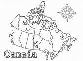 Mapa De Canadá para colorear, imprimir e dibujar –ColoringOnly.Com