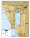 Political map of Namibia and Walvis Bay. Namibia and Walvis Bay ...
