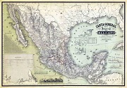 Lienzo Tela Canvas Mapa General Del Imperio Mexicano 1864 - $ 900.00 en ...