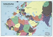 Large detailed political map of Europe, North Africa and Southwest Asia ...