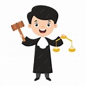 Dibujo de dibujos animados de un juez | Vector Premium