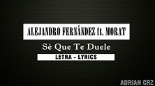 Alejandro Fernández ft. Morat - Sé que te duele - Letra / Lyrics - YouTube