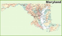 Road map of Maryland with cities - Ontheworldmap.com
