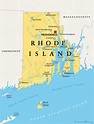 Rhode Island Ri Mapa Político Estado Da Ilha De Rhode E Plantações De ...