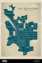 Modern City Map - San Bernardino California city of the USA with ...