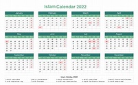 Islamic 2022 Calendar | Calendar Dream
