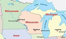 Mapa de Wisconsin - EUA Destinos