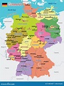 Mapa Vetorial Da Alemanha Com Divisões Administrativas Detalhadas E ...