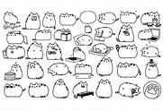 Kawaii Pusheen para colorear, imprimir e dibujar –ColoringOnly.Com