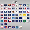 Alle Flaggen Der Vereinigten Staaten Von Amerika Stock Abbildung ...