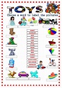 Toys Vocabulary worksheet | Live Worksheets