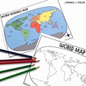 Printable World Map Worksheet and Quiz | Map activities, Map worksheets ...