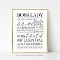 Boss Lady Printable Quote Boss Lady Digital Download Boss - Etsy UK ...