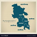 Modern map - buckinghamshire districts detailed uk