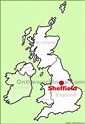 Sheffield location on the UK Map
