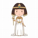 personaje de dibujos animados de la reina cleopatra. niña egipcia en ...