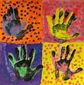Warhol Hands - paint on our fingers
